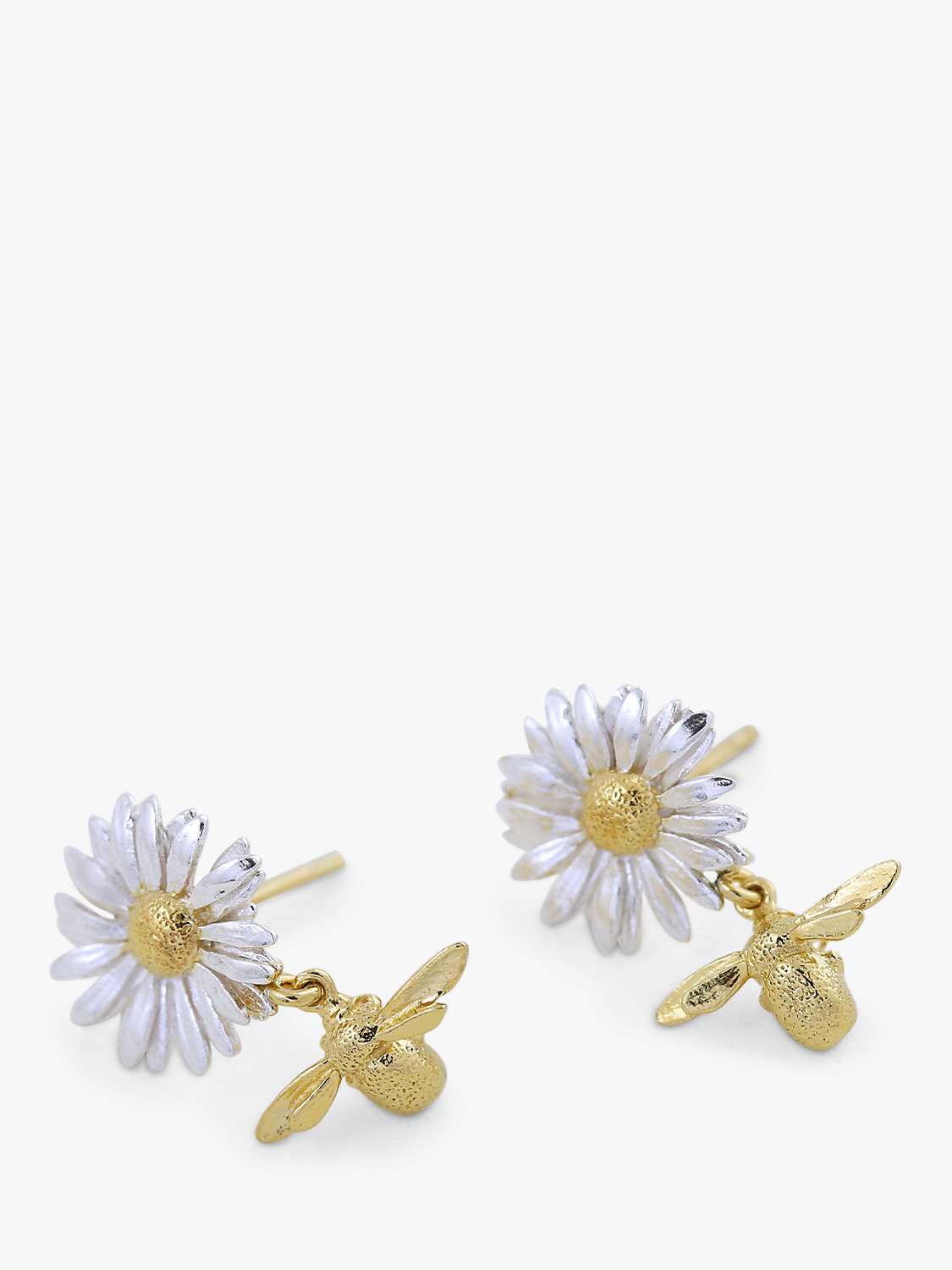 Buy Alex Monroe Daisy & Baby Bee Drop Earrings, Gold/Silver Online at johnlewis.com