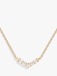 PDPAOLA Cubic Zirconia Crown Chain Necklace, Gold