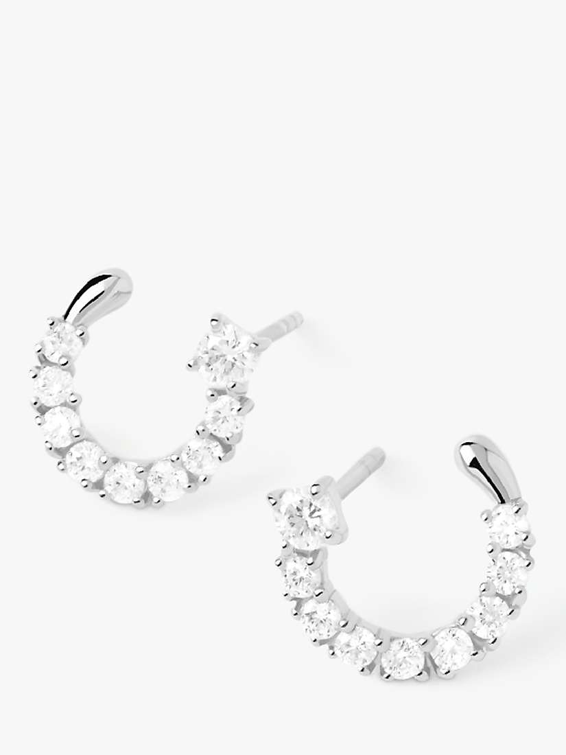 Buy PDPAOLA Leona Cubic Zirconia Semi-Circle Stud Earrings Online at johnlewis.com