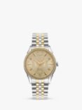 Vivienne Westwood VV208CPSG Women's The Wallace Swarovski Crystal Two-Tone Bracelet Strap Watch, Silver/Gold