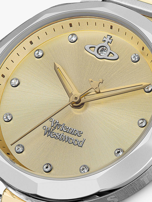 Vivienne Westwood Poplar Women's Logo Charm Bracelet Strap Watch, VV246CPSG Champagne