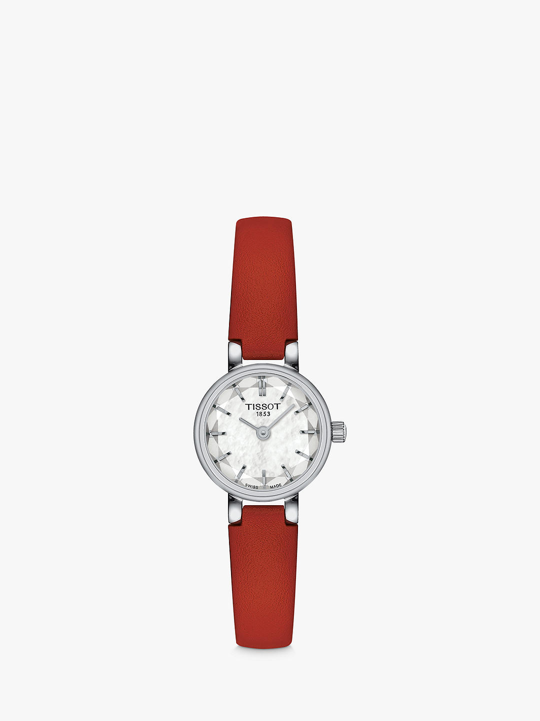Tissot Women's Lovely Leather Strap Watch, Red/White T1400091611100 
