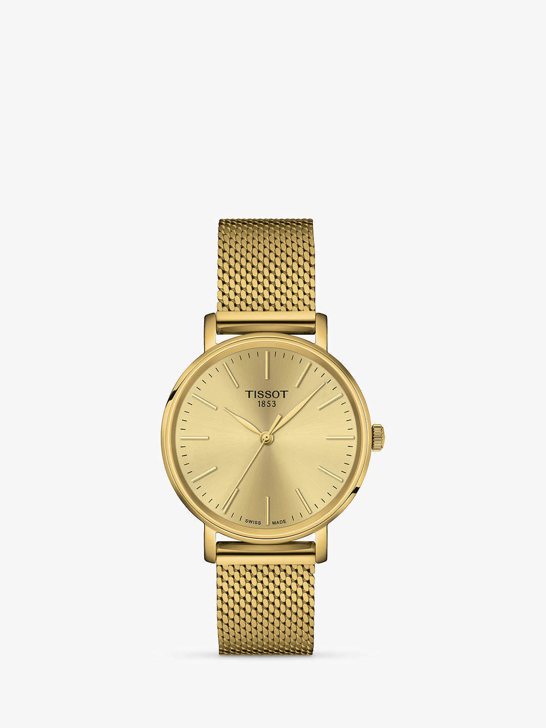 Tissot Women's Everytime Mesh Bracelet Strap Watch, Gold