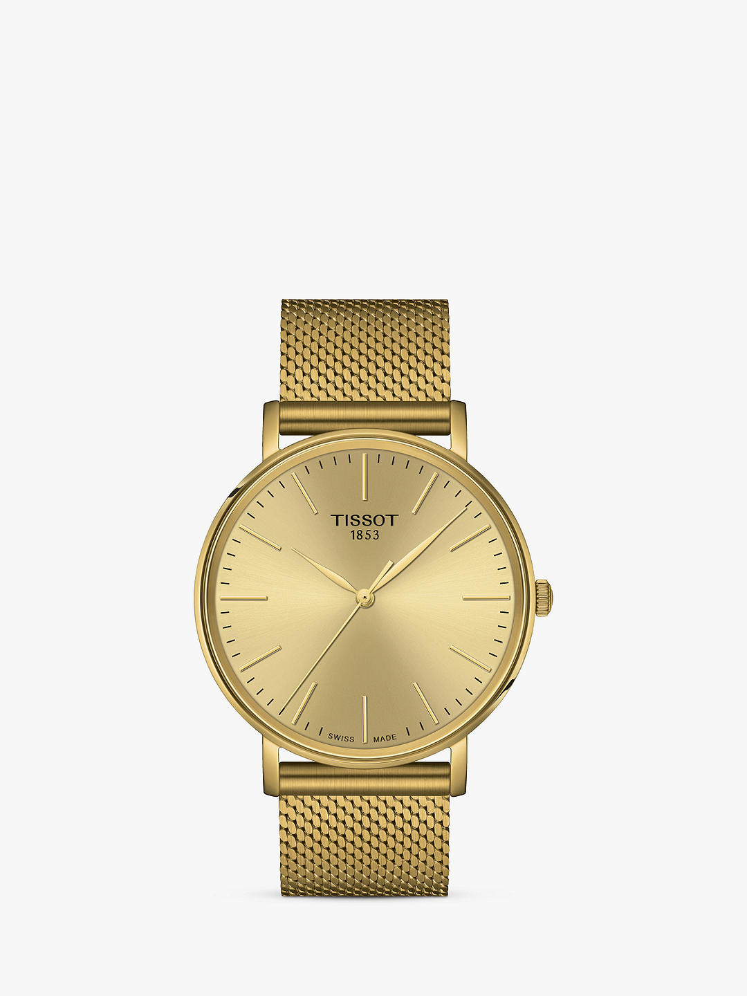 Tissot Men's Everytime Mesh Strap Watch, Champagne T1434103302100