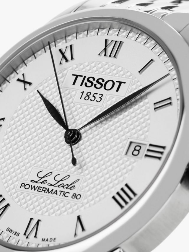 Tissot T41148333 Men s Le Locle Date Bracelet Strap Watch Silver