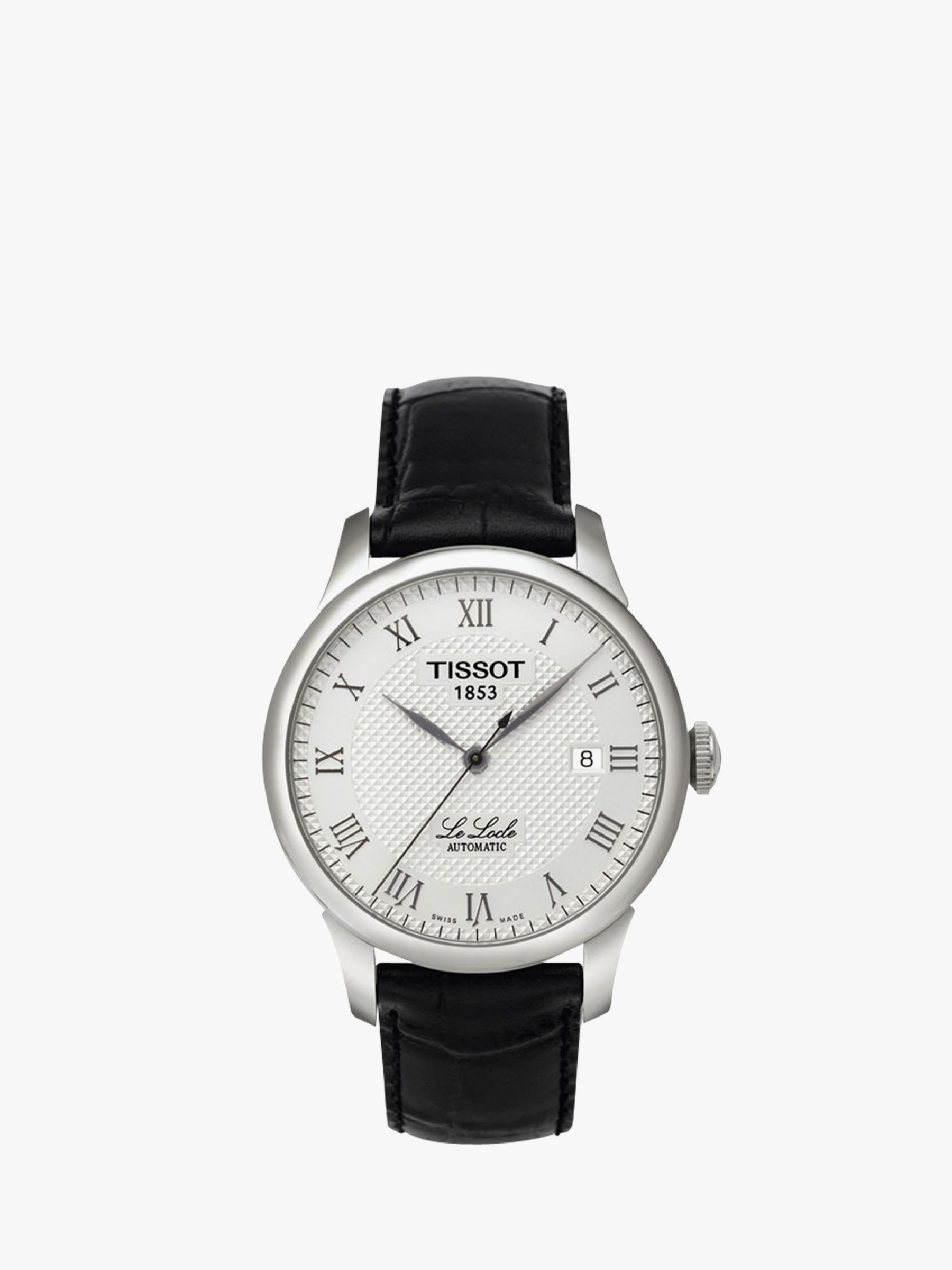 Buy Tissot T41142333 Men's Le Locle Date Leather Strap Watch, Black/Silver Online at johnlewis.com