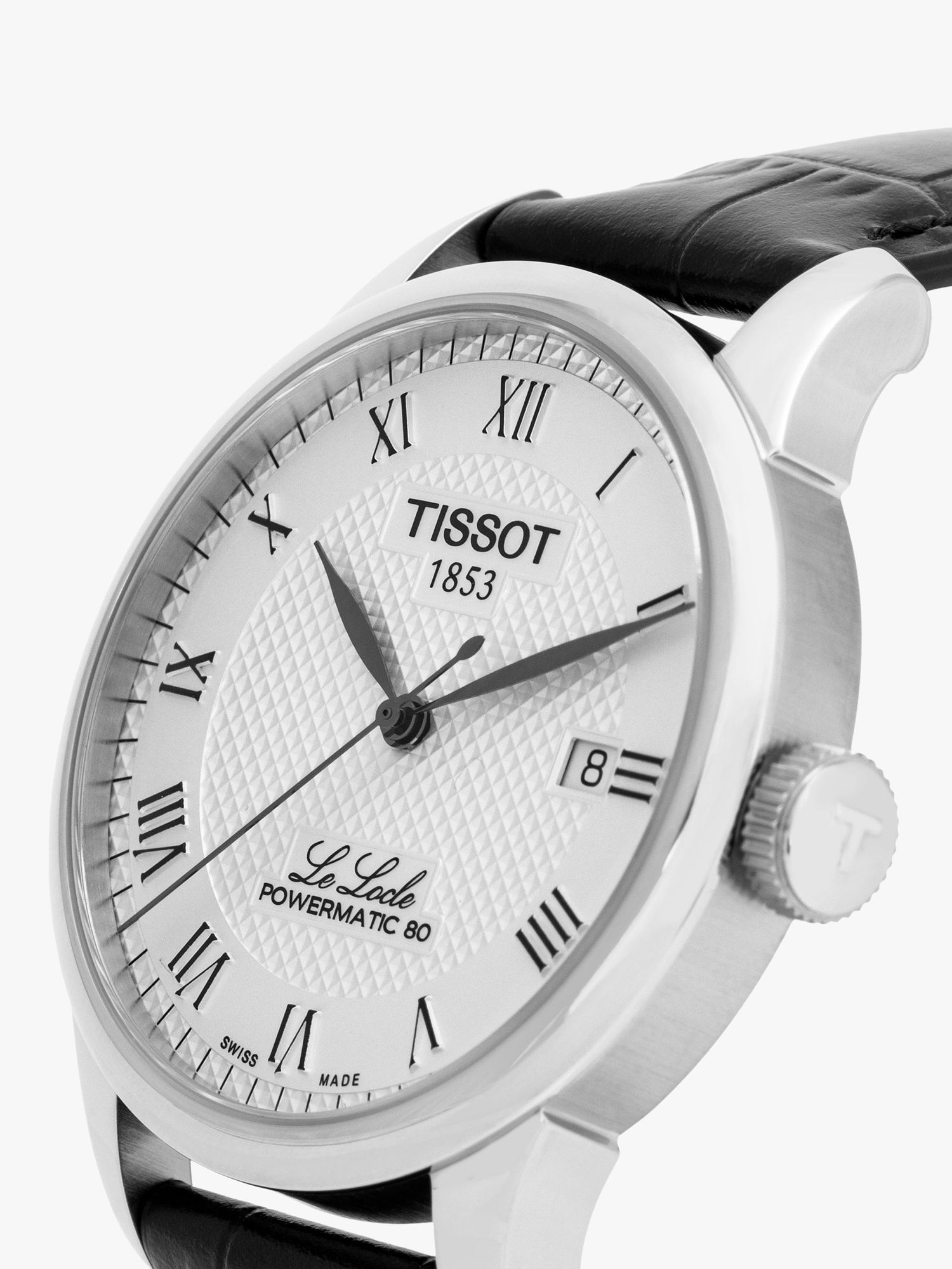 Buy Tissot T41142333 Men's Le Locle Date Leather Strap Watch, Black/Silver Online at johnlewis.com