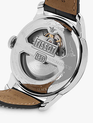 Tissot T41142333 Men's Le Locle Date Leather Strap Watch, Black/Silver