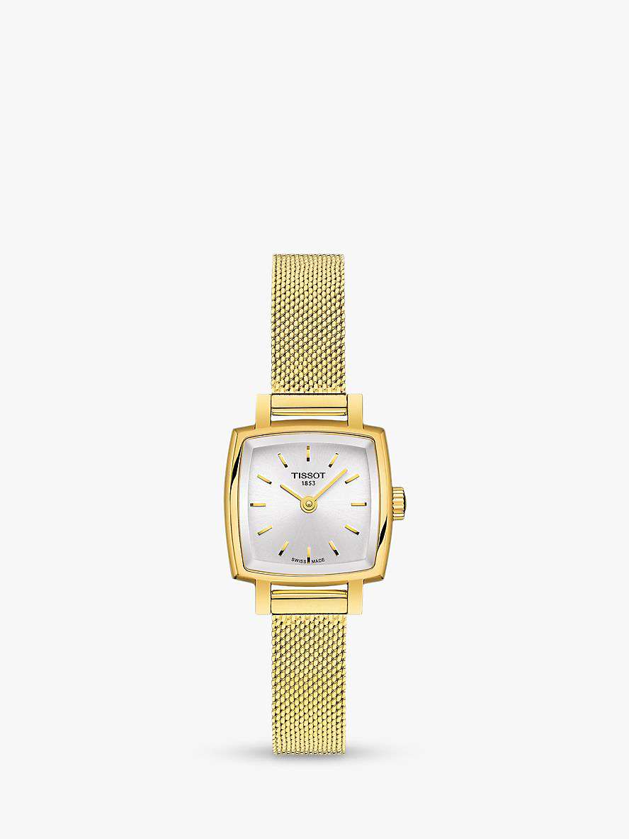 Buy Tissot T0581093303100 Women's Lovely Square Bracelet Strap Watch, Gold/Silver Online at johnlewis.com
