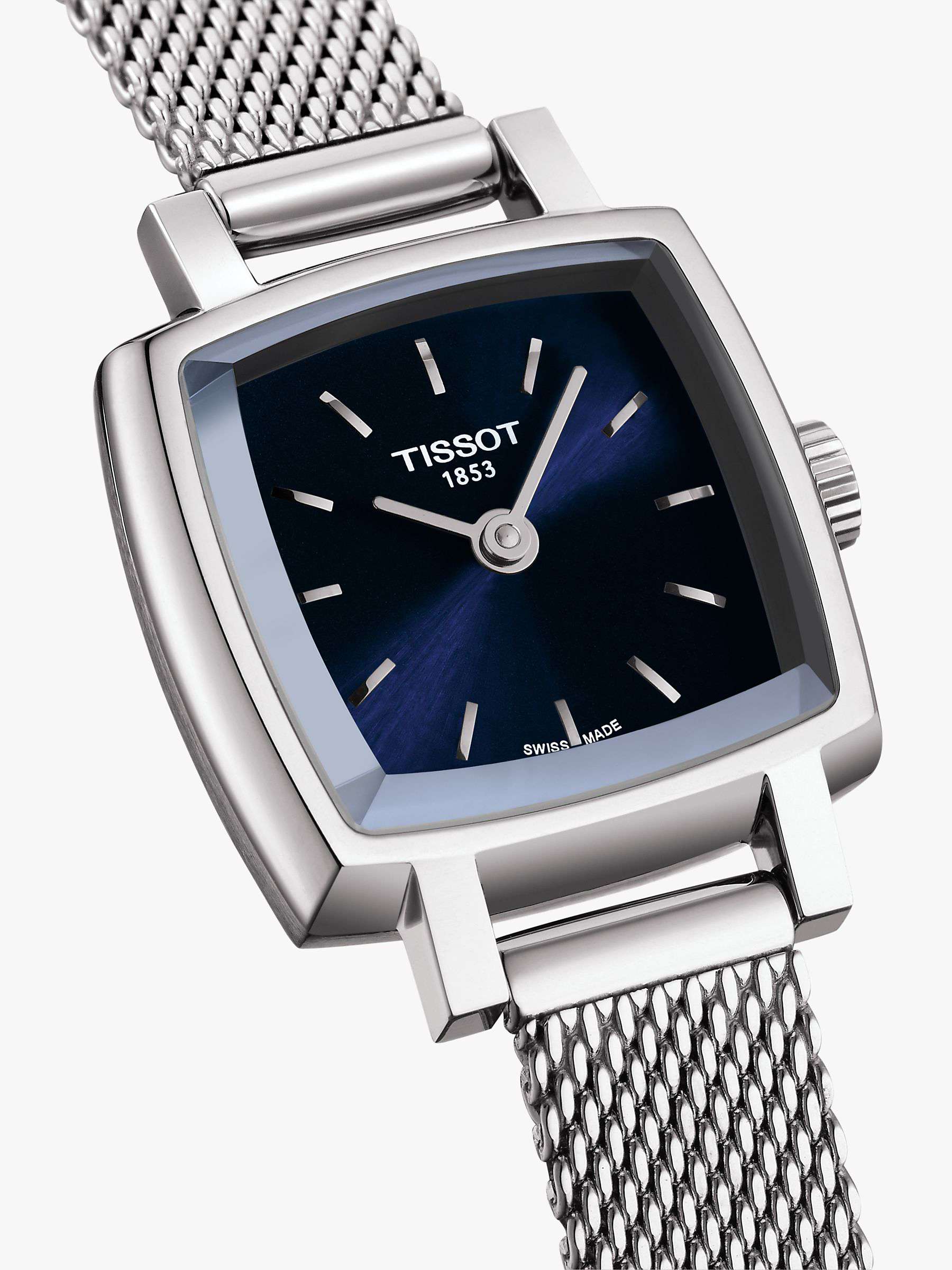 Buy Tissot T0581091104100 Women's Lovely Square Bracelet Strap Watch, Silver/Blue Online at johnlewis.com