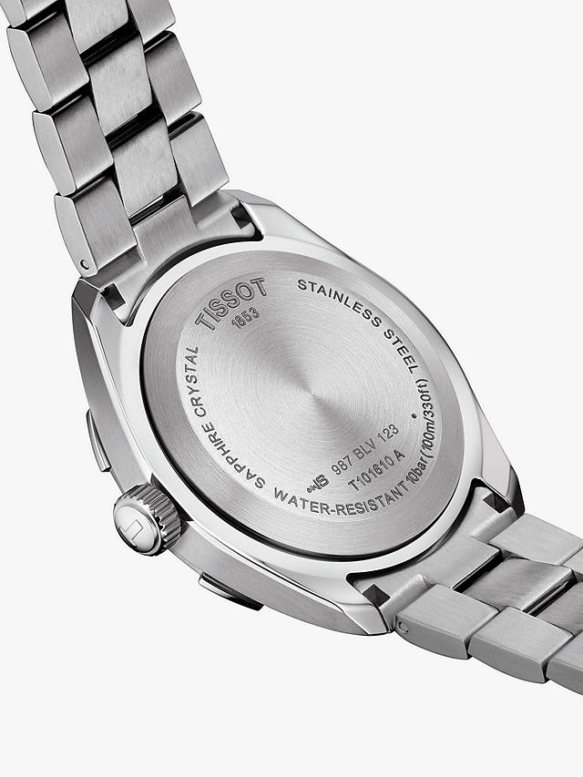 Tissot T1016101104100 Men's PR100 Sport Date Bracelet Strap Watch, Silver/Blue