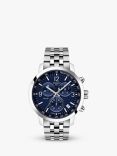 Tissot T1144171104700 Men's PRC 200 Chronograph Date Bracelet Strap Watch, Silver/Blue