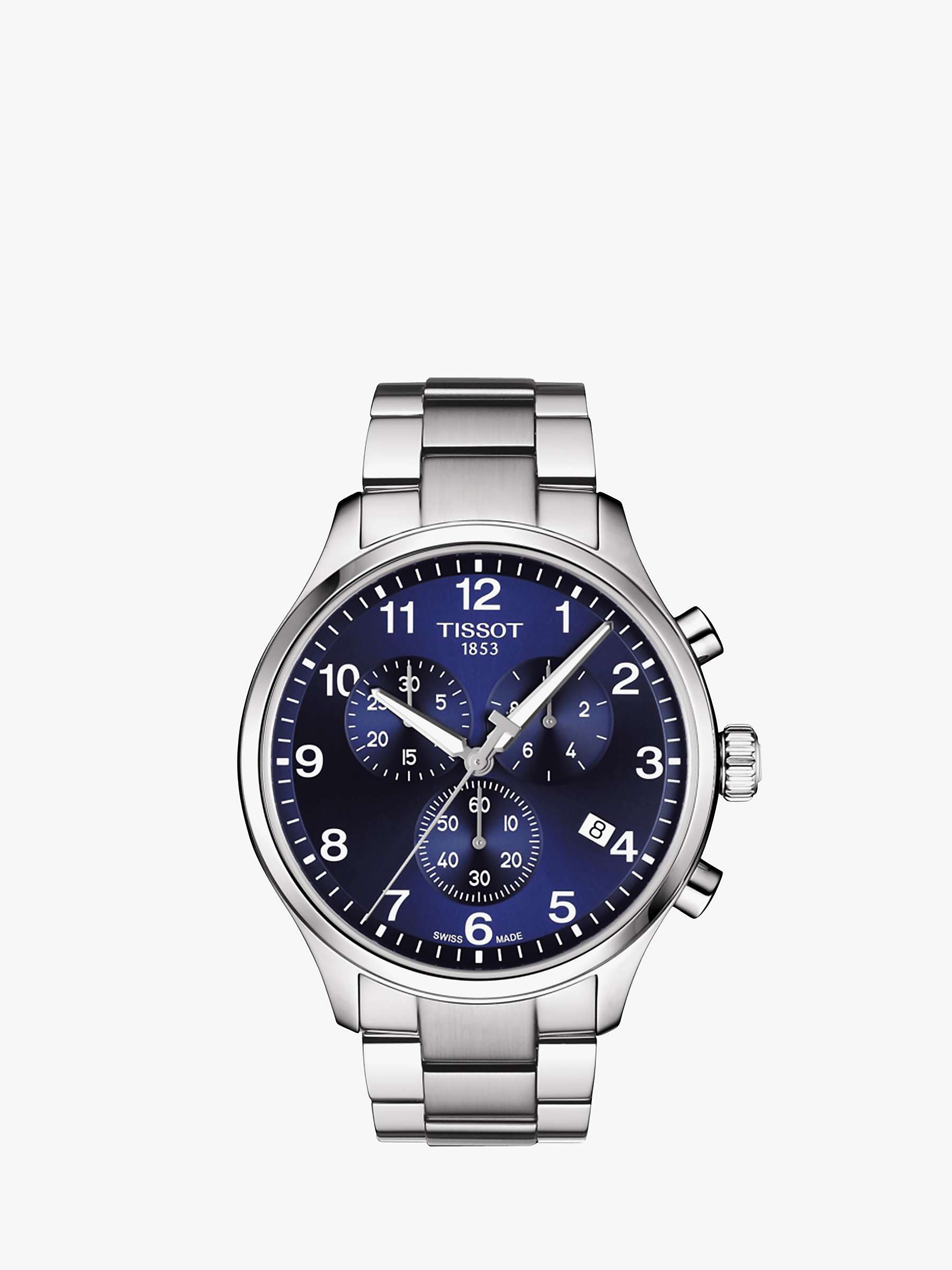 Buy Tissot Men's Chrono XL Classic Chronograph Date Bracelet Strap Watch, Silver/Blue Online at johnlewis.com