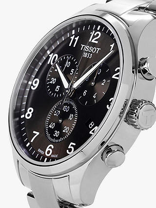 Tissot T1166171105701 Men's Chrono XL Classic Chronograph Date Bracelet Strap Watch, Silver/Black