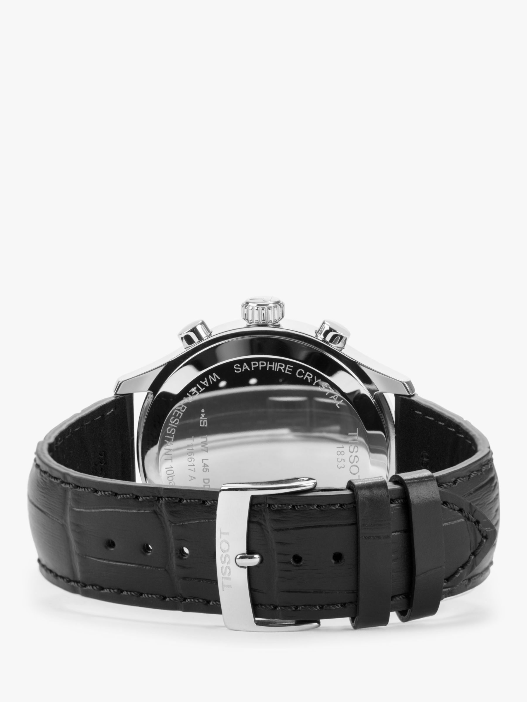 Buy Tissot T1166171605700 Men's Classic Chronograph Date Leather Strap Watch, Black Online at johnlewis.com