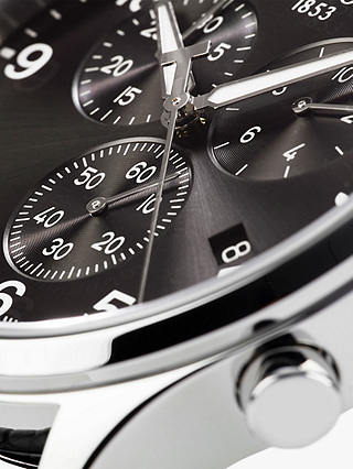 Tissot T1166171605700 Men's Classic Chronograph Date Leather Strap Watch, Black