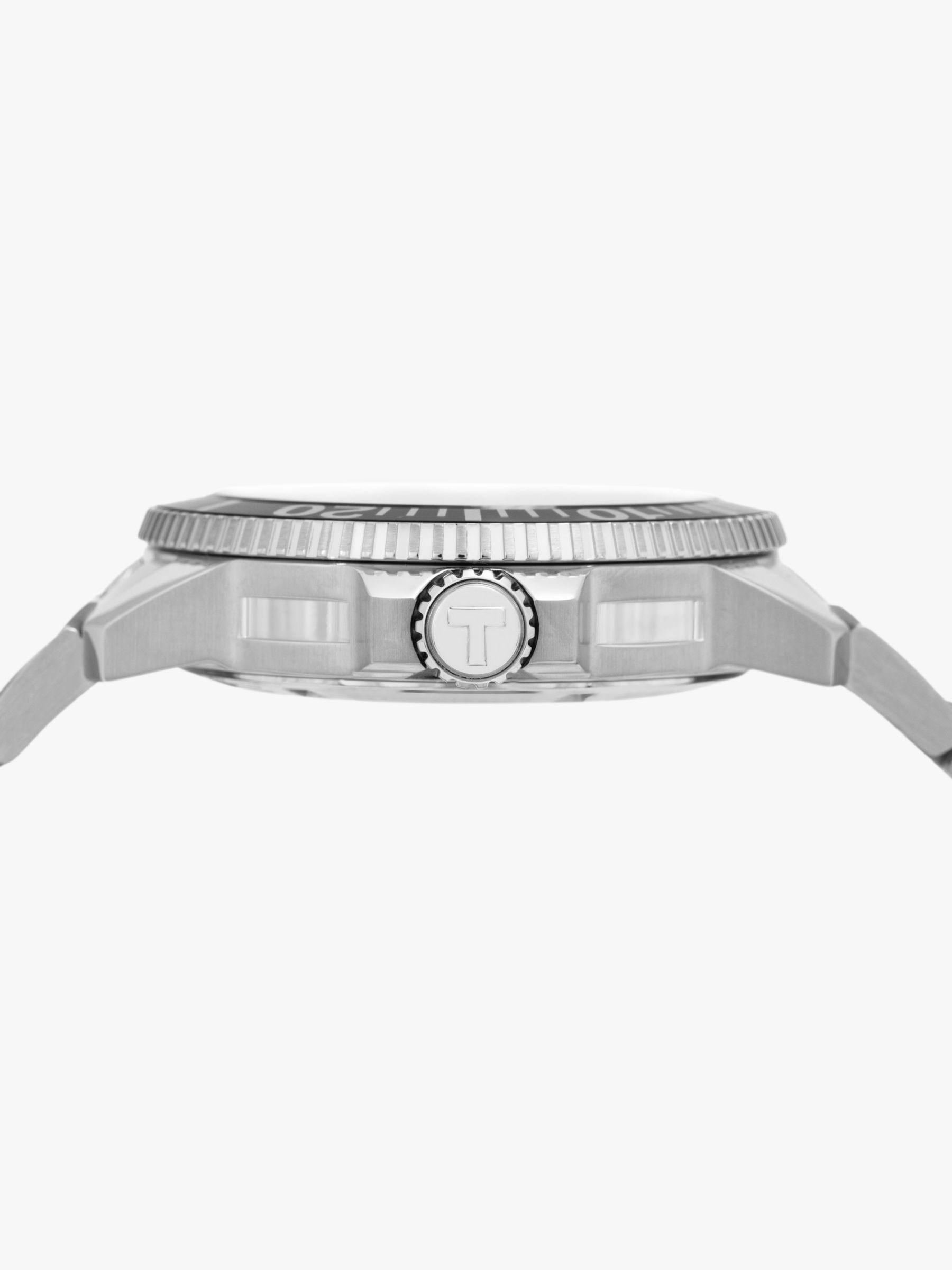 Buy Tissot T1204071105100 Men's Seastar Powermatic 80 Date Bracelet Strap Watch, Silver/Black Online at johnlewis.com