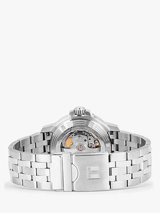 Tissot T1204071105100 Men's Seastar Powermatic 80 Date Bracelet Strap Watch, Silver/Black