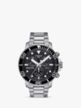 Tissot T1204171105100 Men's Seastar 1000 Chrongraph Date Bracelet Strap Watch, Silver/Black