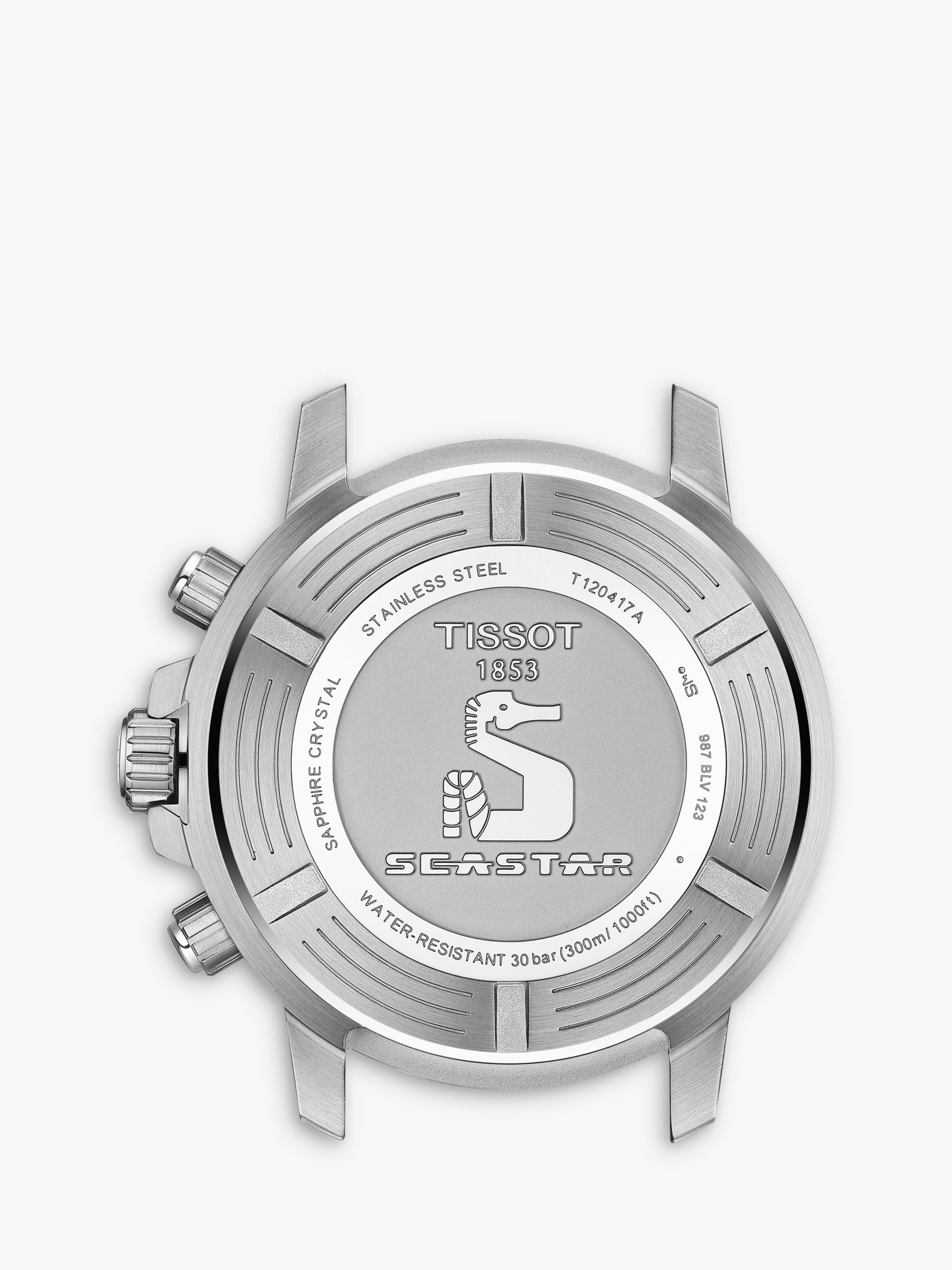 Buy Tissot T1204171109101 Men's Seastar Chronograph Date Bracelet Strap Watch, Silver/Green Online at johnlewis.com