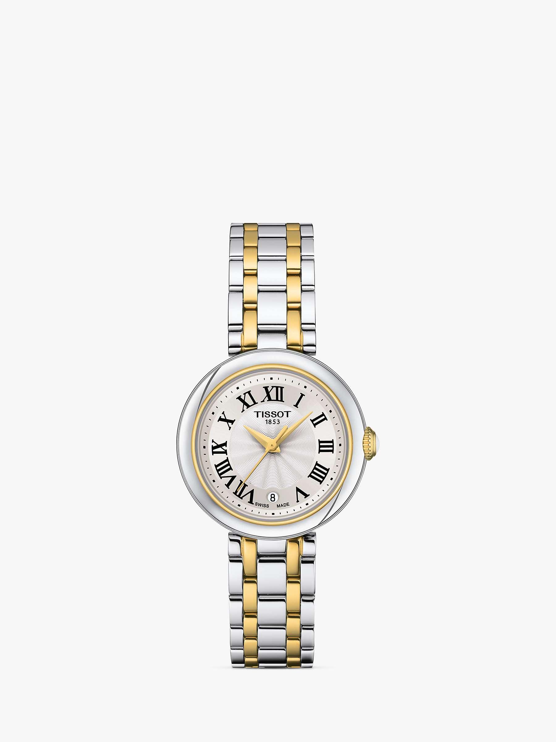 Buy Tissot T1260102201300 Women's Bellissima Date Bracelet Strap Watch, Silver/Gold Online at johnlewis.com
