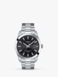 Tissot T1274071105100 Men's Gentleman Automatic Powermatic 80 Date Bracelet Strap Watch, Silver/Black