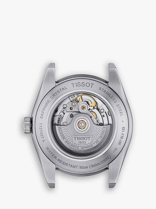 Tissot T1274071109101 Men's Gentleman Date Bracelet Strap Watch, Silver/Green