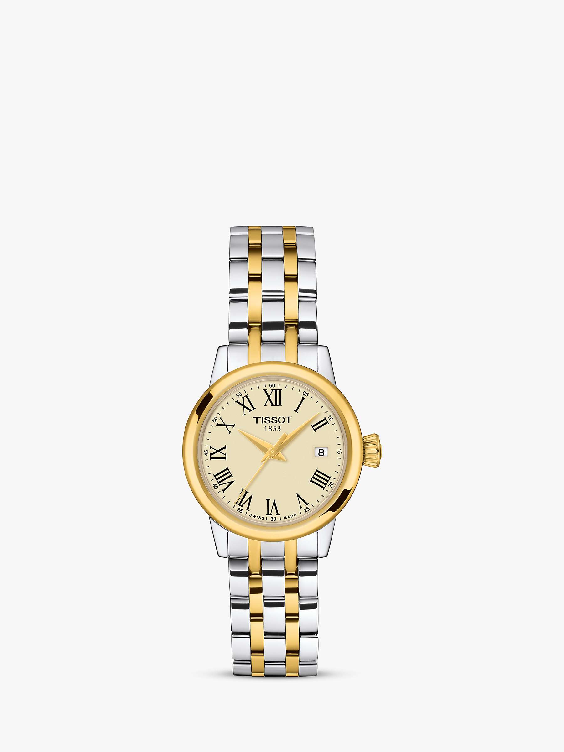 Buy Tissot T1292102226300 Women's Classic Dream Date Bracelet Strap Watch, Silver/Gold Online at johnlewis.com