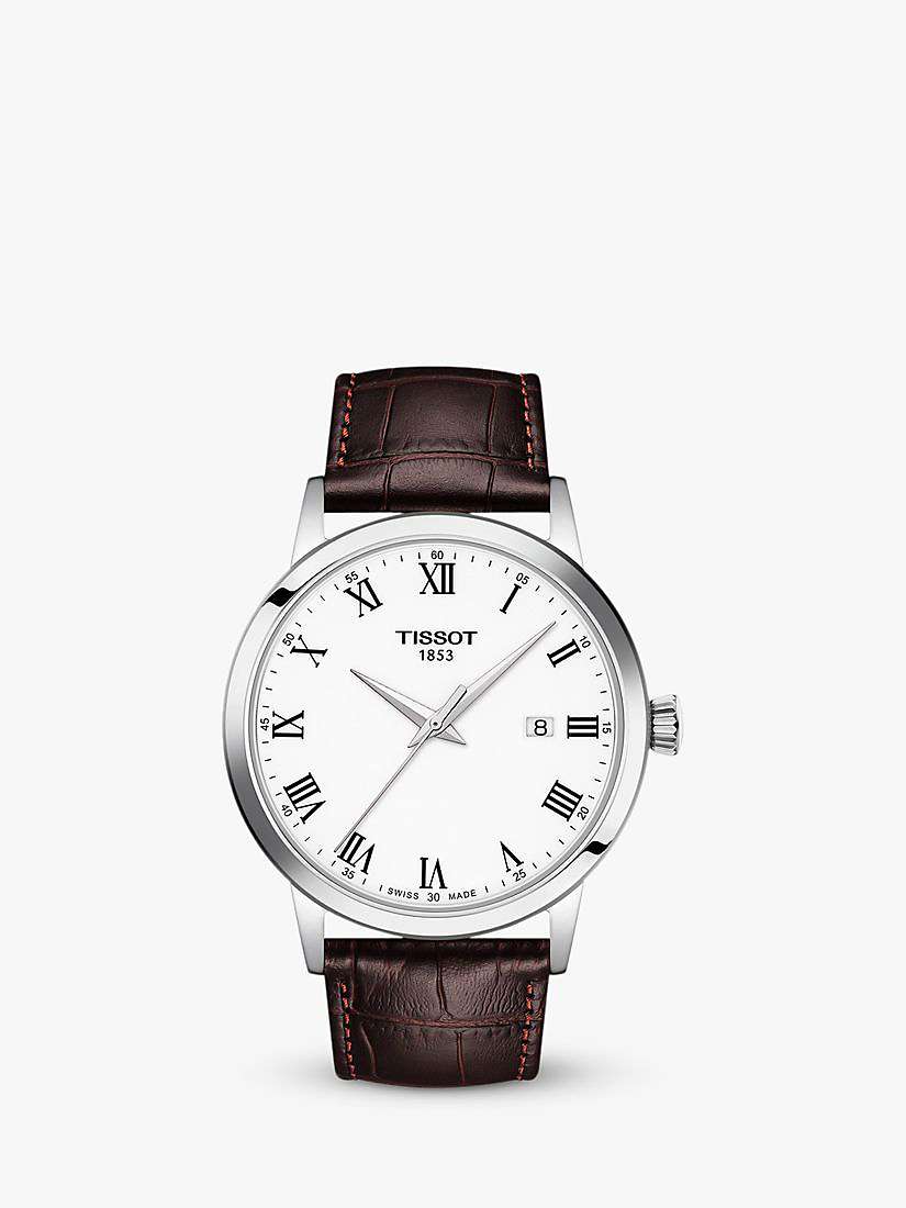 Buy Tissot Men's Classic Dream Date Leather Strap Watch Online at johnlewis.com