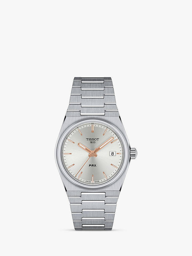 Tissot Unisex PRX Date Bracelet Strap Watch, Silver T1372101103100 