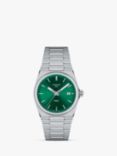Tissot Unisex PRX Date Bracelet Strap Watch, Silver/Green T1372101108100
