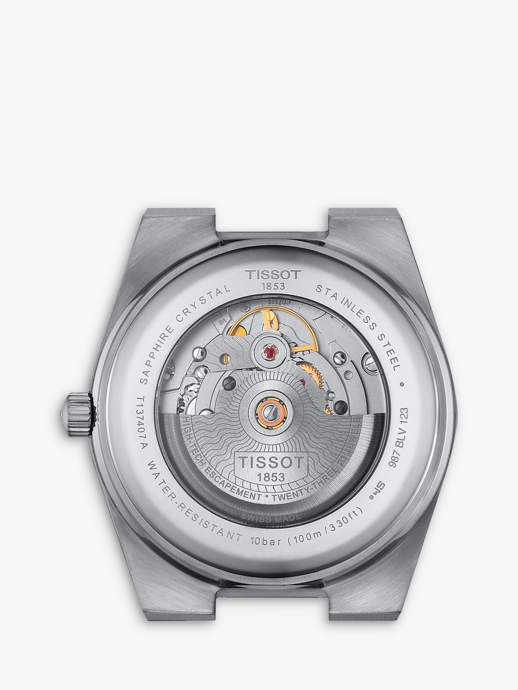 Buy Tissot T1374071104100 Men's PRX Powermatic 80 Date Bracelet Strap Watch, Silver/Blue Online at johnlewis.com