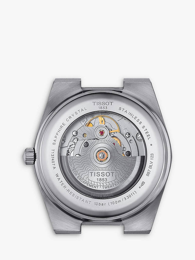 Tissot T1374071104100 Men's PRX Powermatic 80 Date Bracelet Strap Watch, Silver/Blue