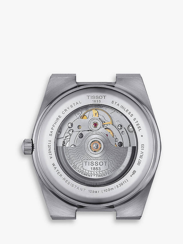 Tissot T1374071109100 Men's PRX Automatic Powermatic 80 Date Bracelet Strap Watch, Silver/Green