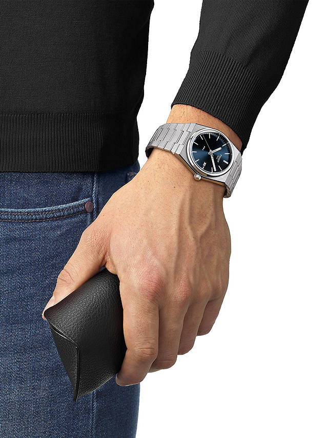 Tissot Men's PRX Date Bracelet Strap Watch, Silver/Navy T1374101104100