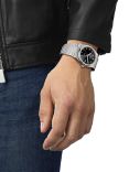 Tissot Men's PRX Date Bracelet Strap Watch, Silver/Black T1374101105100