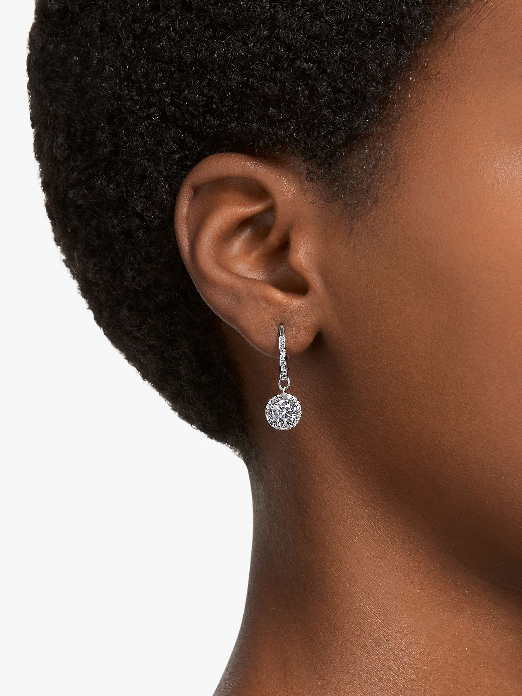 Buy Swarovski Constella Round Crystal Hoop Earrings, Silver Online at johnlewis.com