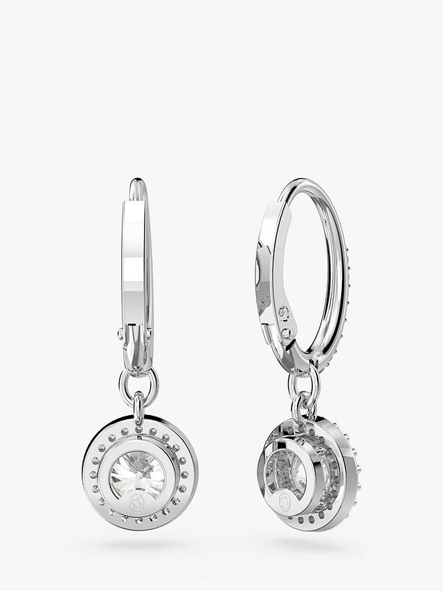 Swarovski Constella Round Crystal Hoop Earrings, Silver