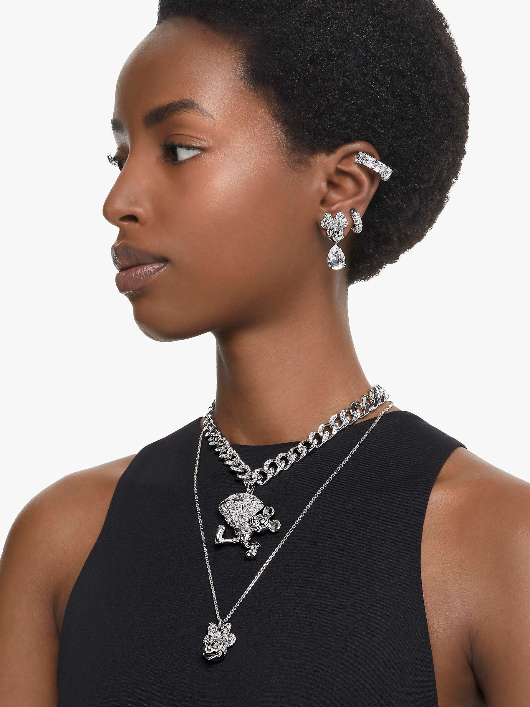 Buy Swarovski Dextera Crystal Pave Hoop Earrings, Silver Online at johnlewis.com