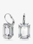 Swarovski Millenia Octagon Cut Crystal Drop Earrings, Silver/White