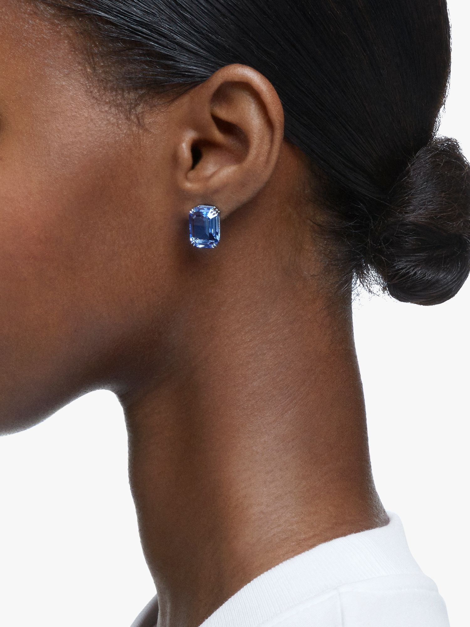 Swarovski Millenia Crystal Stud Earrings, Silver/Light Sapphire