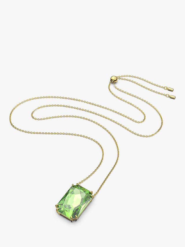Swarovski Millenia Crystal Rectangular Pendant Necklace, Peridot/Gold