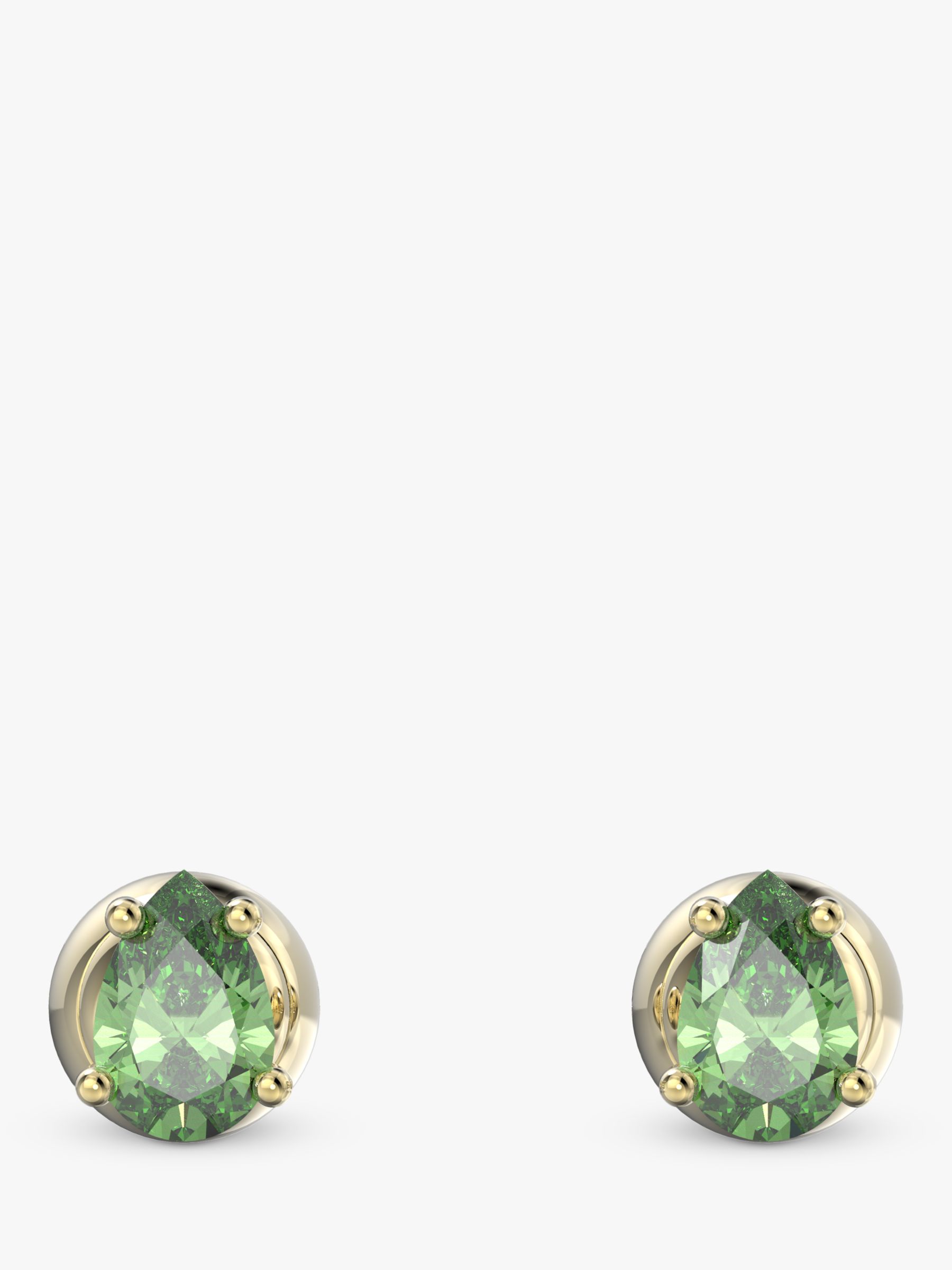 Swarovski Stilla Crystal Teardrop Stud Earrings, Gold/Green