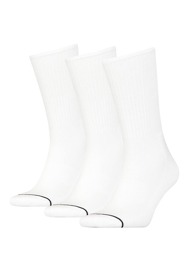 Calvin Klein Toe Seam Logo Socks, One Size, Pack of 3, White 002