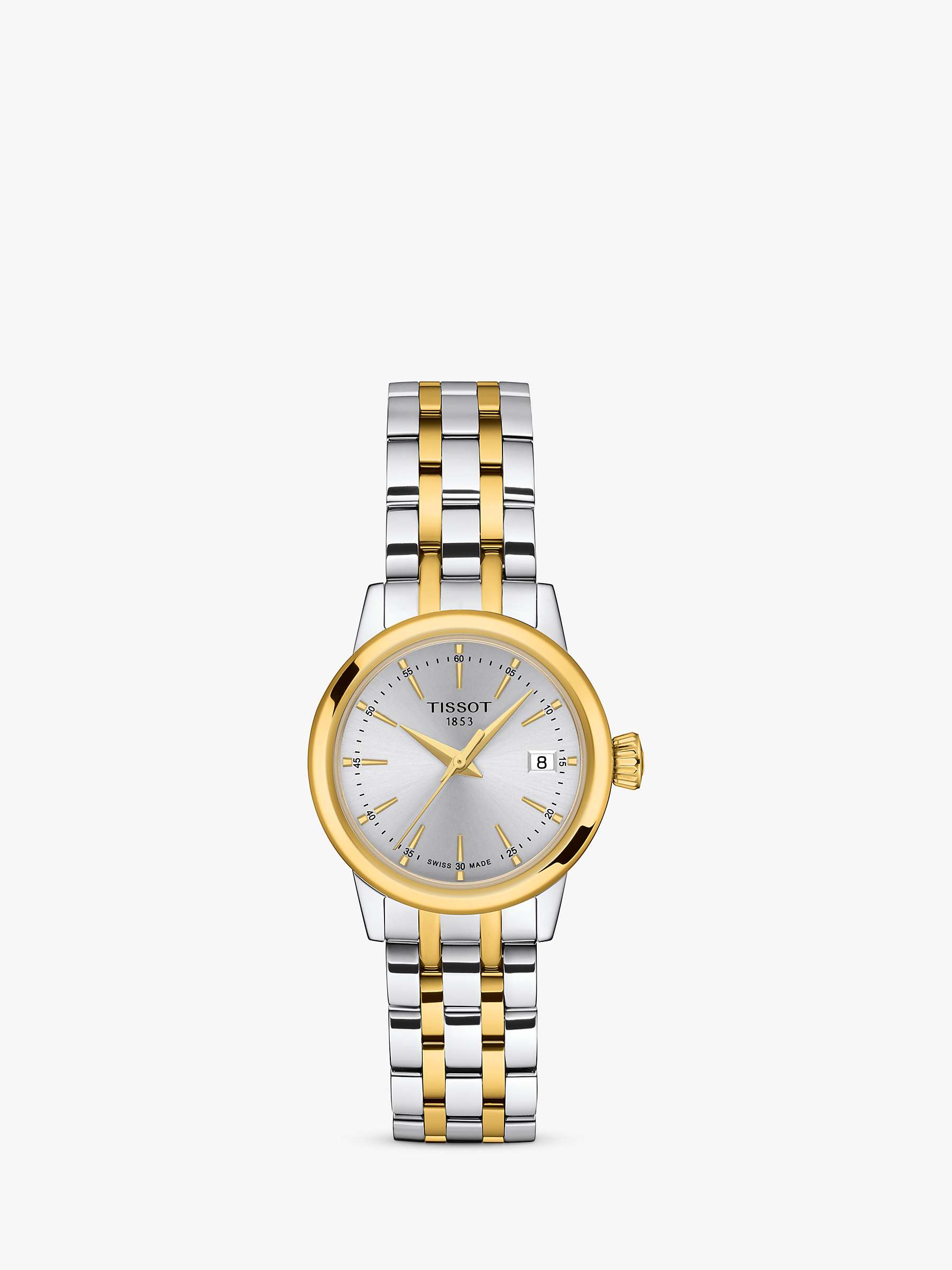 Buy Tissot T1292102203100 Women's Classic Dream Date Two-Tone Bracelet Strap Watch, Silver/Gold Online at johnlewis.com