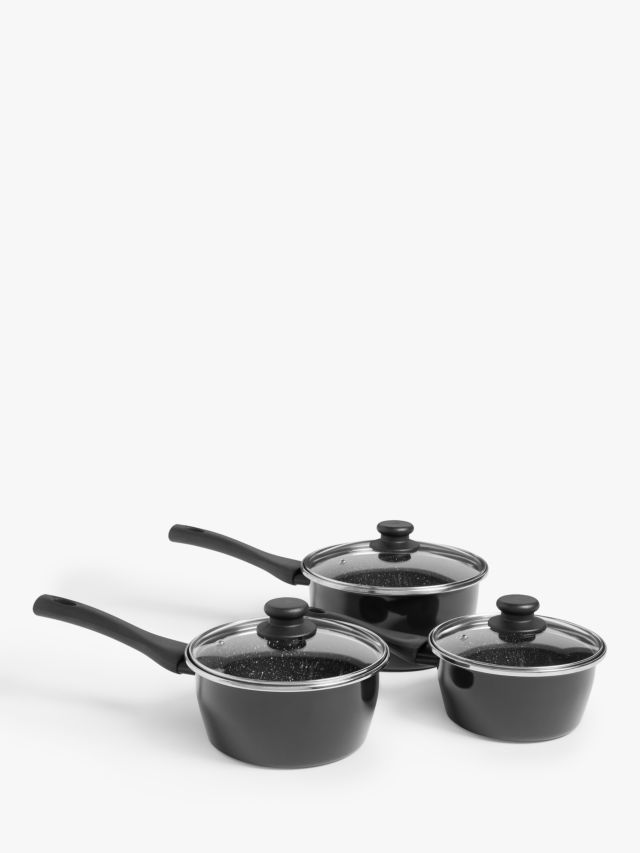 3pcs Enamel Coated Cookware Set, Including 16cm-20cm Pot