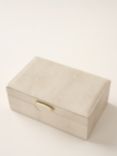 Truly Faux Embossed Shagreen Jewellery Box, Ivory