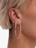 Simply Silver Small Polished Sleeper Hoop Earrings