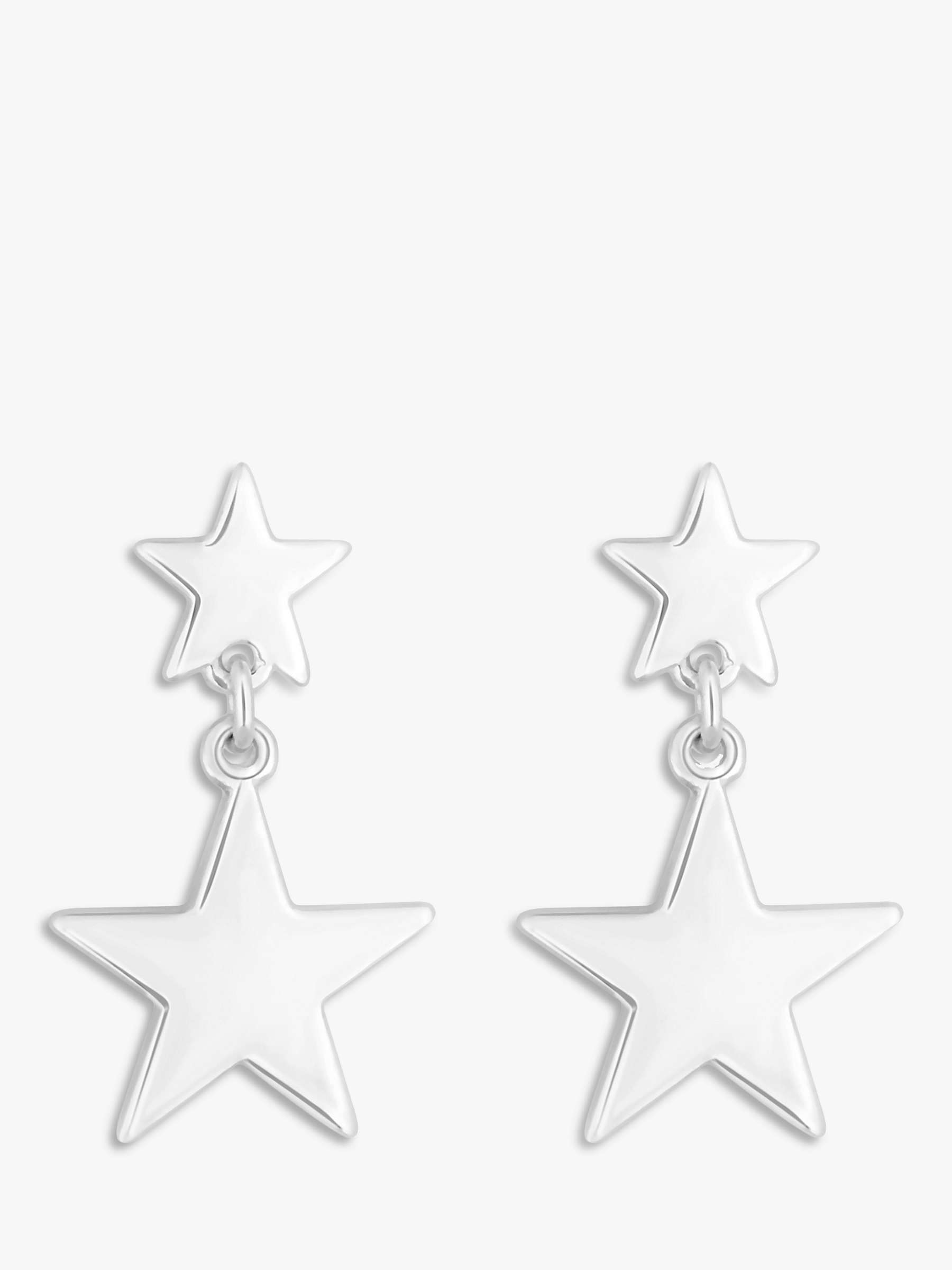 Buy Simply Silver Sterling Silver 925 Double Star Drop Earrings, Silver Online at johnlewis.com