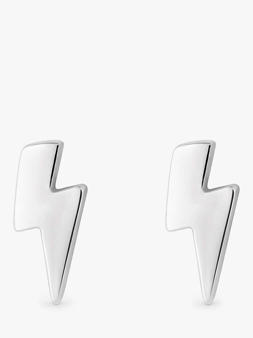 Buy Simply Silver Bolt Stud Earrings, Silver Online at johnlewis.com